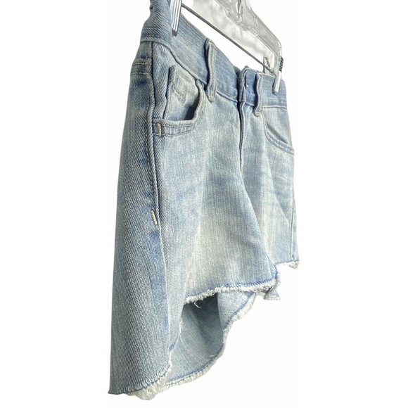 Old Navy Diva Juniors Teen 0 Light Blue Distressed Cutoff Denim Jean Shorts - Picture 2 of 9